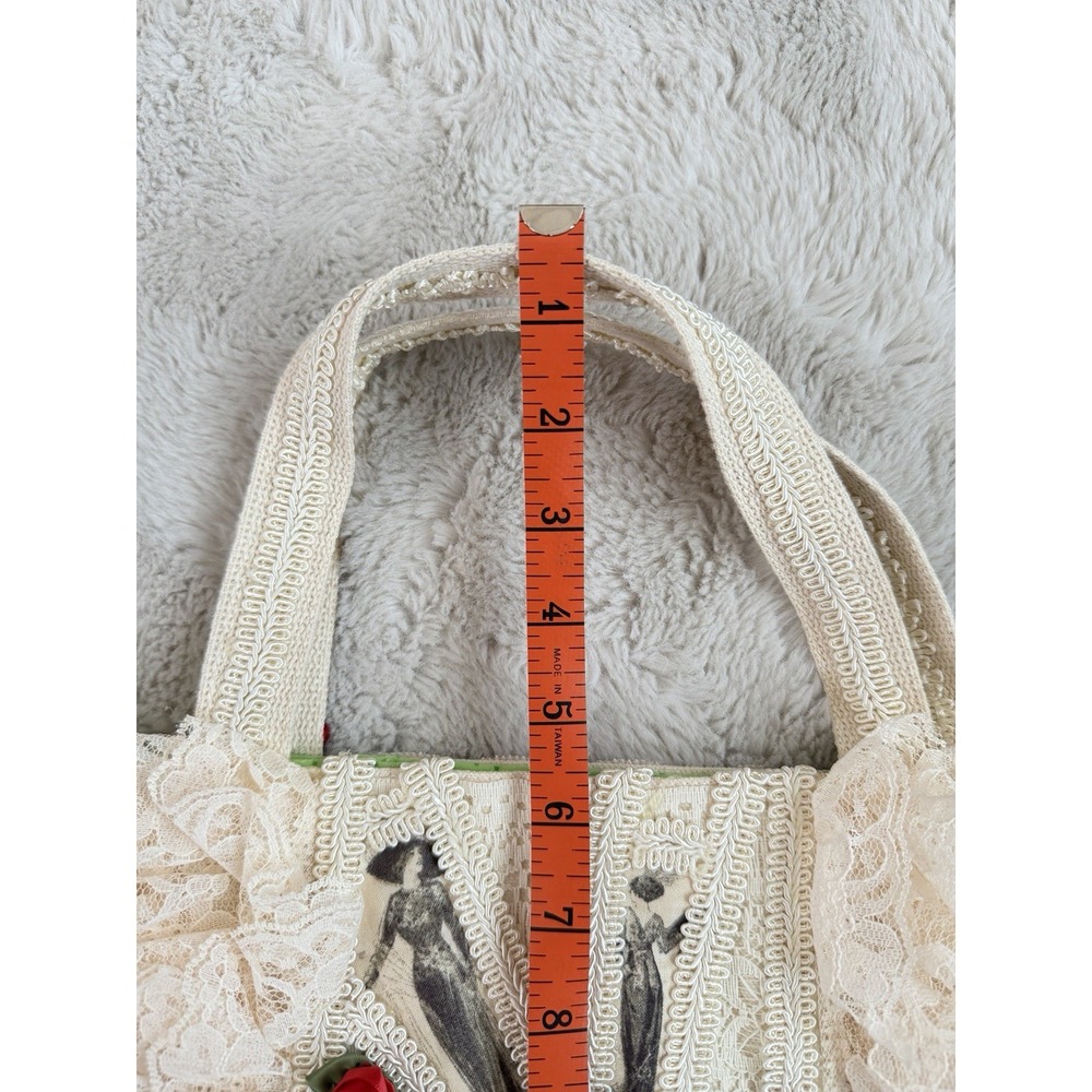 Vintage Y2K Victorian Lace Tote Purse Crochet Glove Roses Cottagecore Boutique - Picture 10 of 14